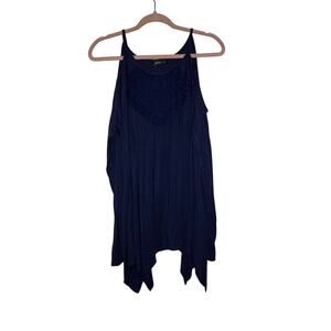 Miholl Lace Front Cold Shoulder Long Sleeve Blouse Size XL Boho